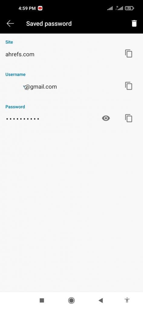 حذف پسورد ذخیره شده