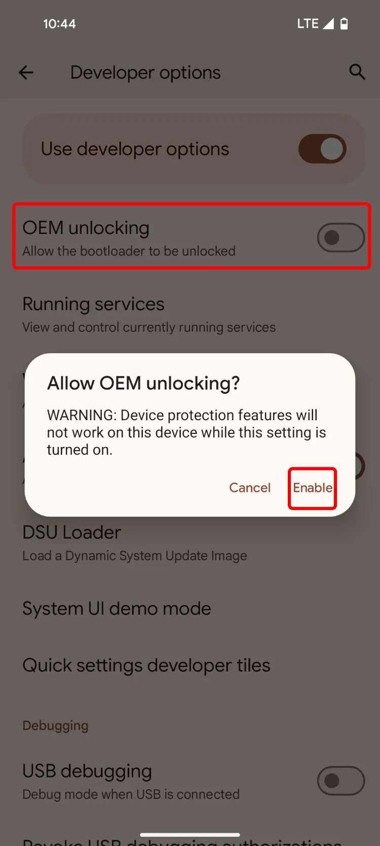 روی Developer options ضربه بزنید.
