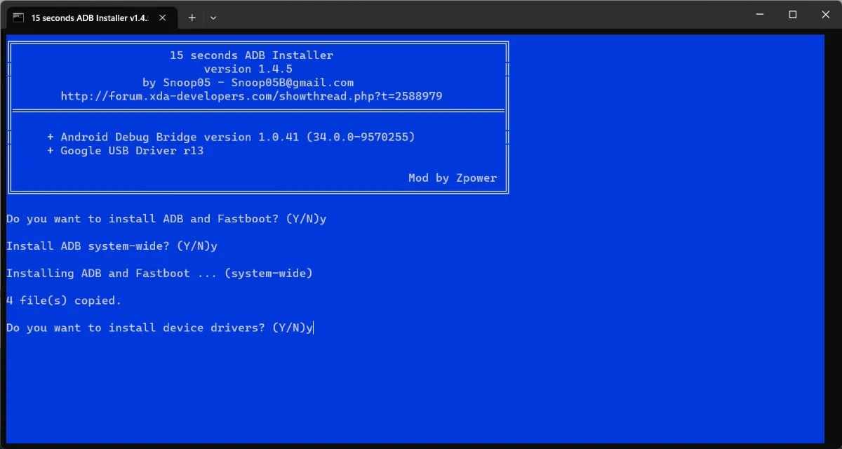 گام سوم: نصب درایورهای ADB و Fastboot روی کامپیوتر