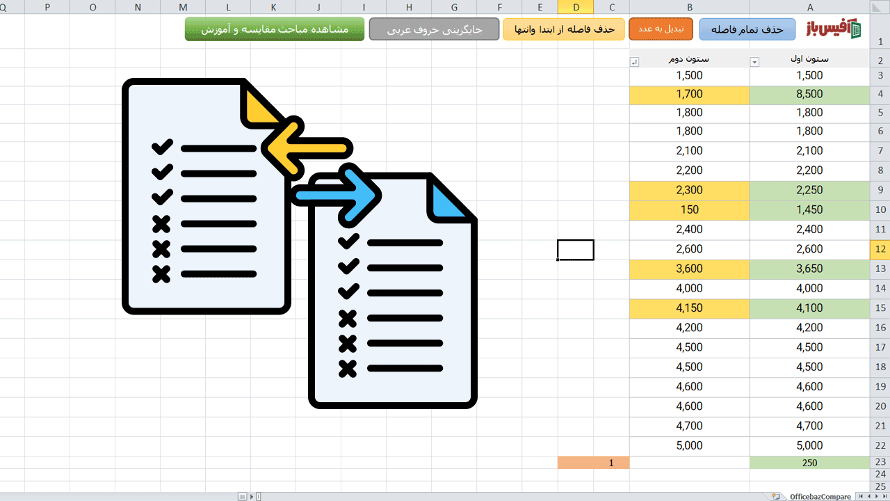 آشنایی با روش های مغایرت گیری در اکسل