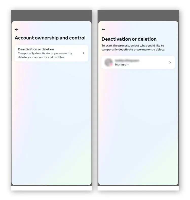 دی اکتیو کردن موقت اکانت اینستاگرام با گوشی (اندروید یا iOS)