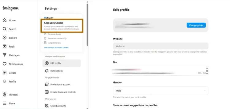 غیرفعالسازی موقت اکانت اینستاگرام با کامپیوتر